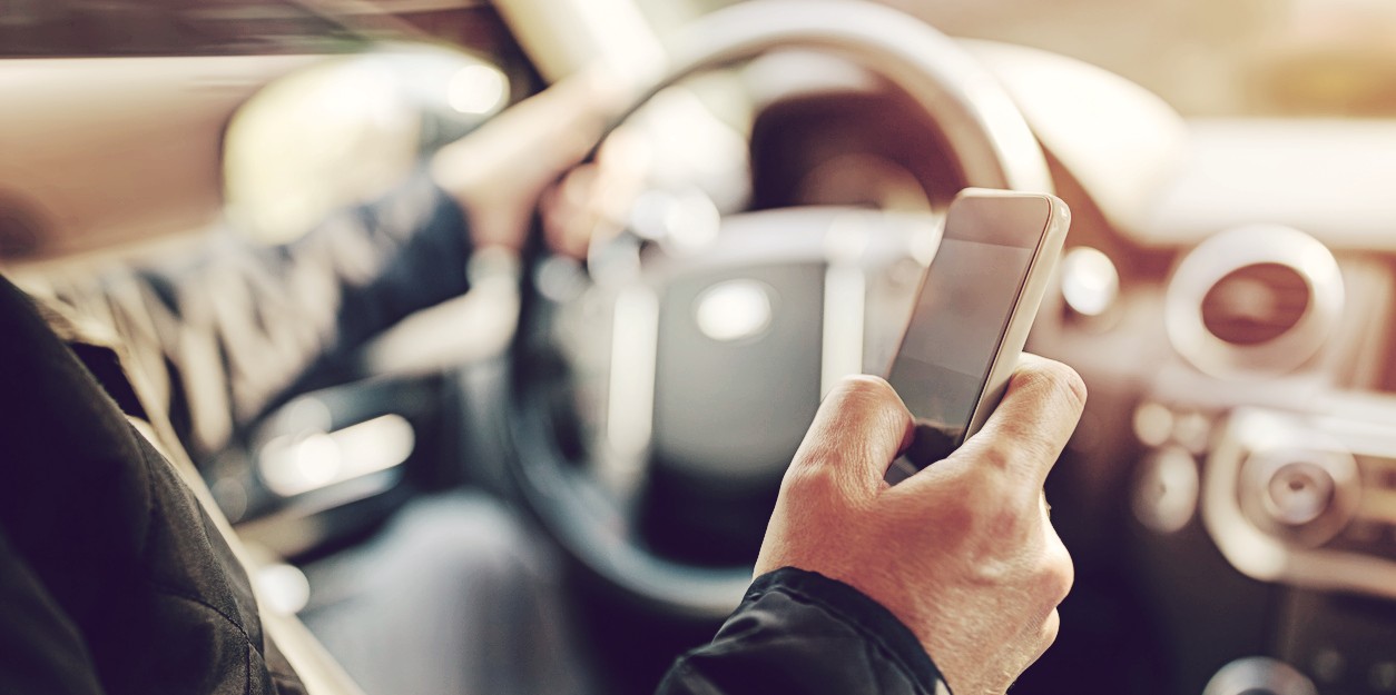 Driver distracted by mobile phone