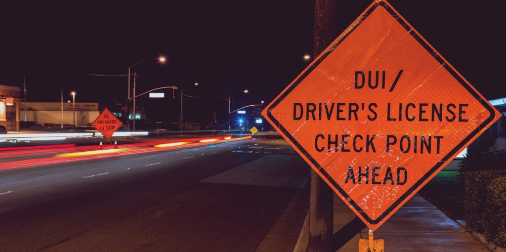 DUI checkpoint sign