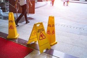 Slip and Fall Accident: Caution signs for slip or fall